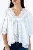 No Regrets Ivory Eyelet Detail Popover Short Sleeve Blouse sold by Pink Lily