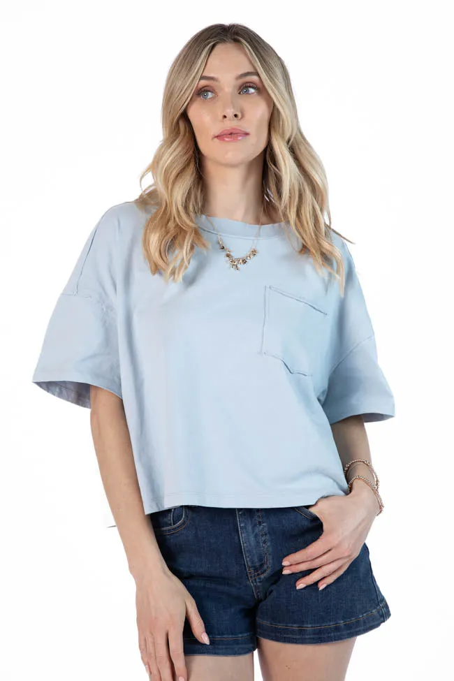 Perfect Staple Blue Soft Knit Pocket Tee FINAL SALE sold by Pink Lily product image thumbnail 2