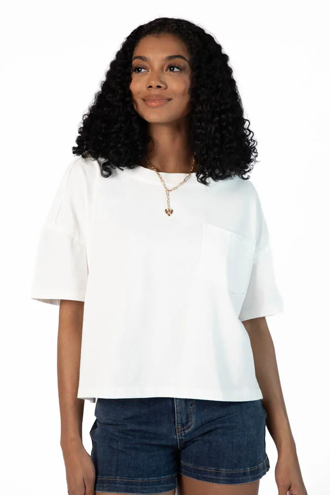 Perfect Staple Ivory Soft Knit Pocket Tee sold by Pink Lily