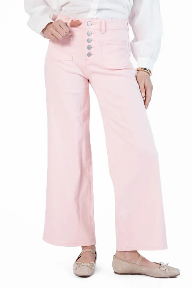Sutton Pink Wide Leg Patch Pocket Jeans sold by Pink Lily