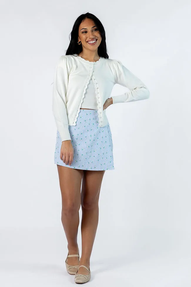 Not So Simple Blue Striped Floral Print Skort FINAL SALE sold by Pink Lily product image thumbnail 2