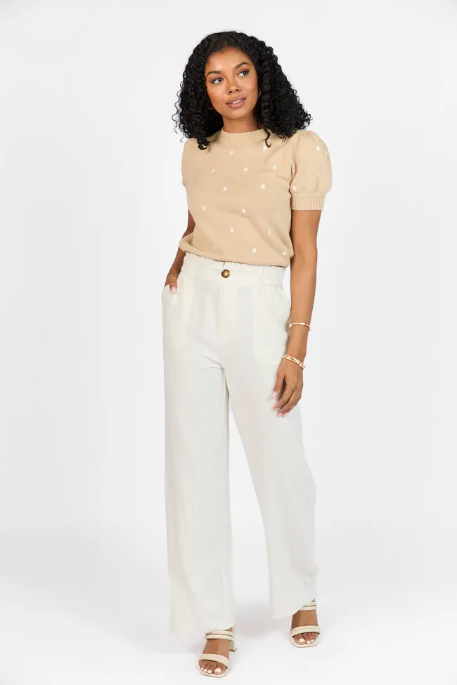 Wish For This Beige Linen Blend Trousers FINAL SALE sold by Pink Lily product image thumbnail 2