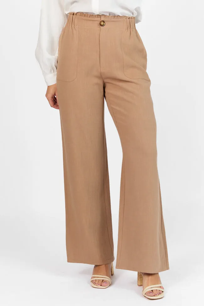 Wish For This Mocha Linen Blend Trousers FINAL SALE sold by Pink Lily