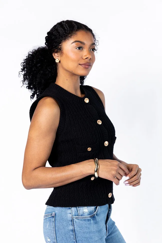 Never Settle Black Sweater Vest FINAL SALE sold by Pink Lily product image thumbnail 4
