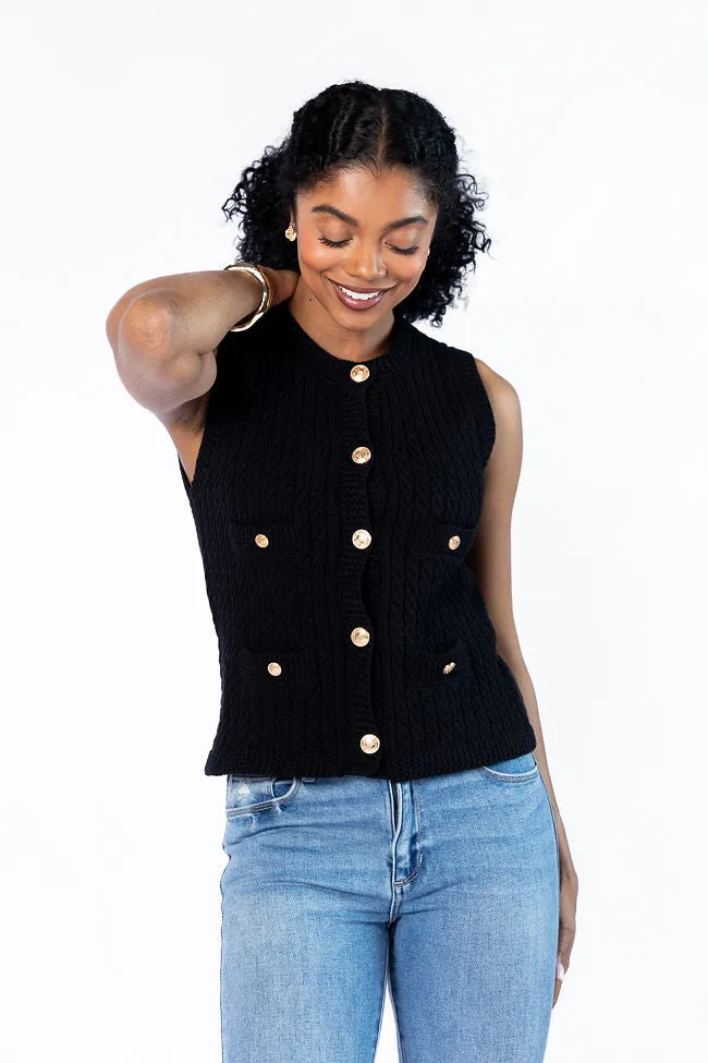 Never Settle Black Sweater Vest FINAL SALE sold by Pink Lily product image thumbnail 3