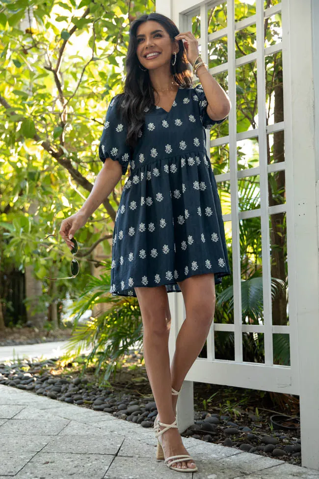 Figured It Out Navy Stitched Detail Mini Dress SALE sold by Pink Lily product image thumbnail 2