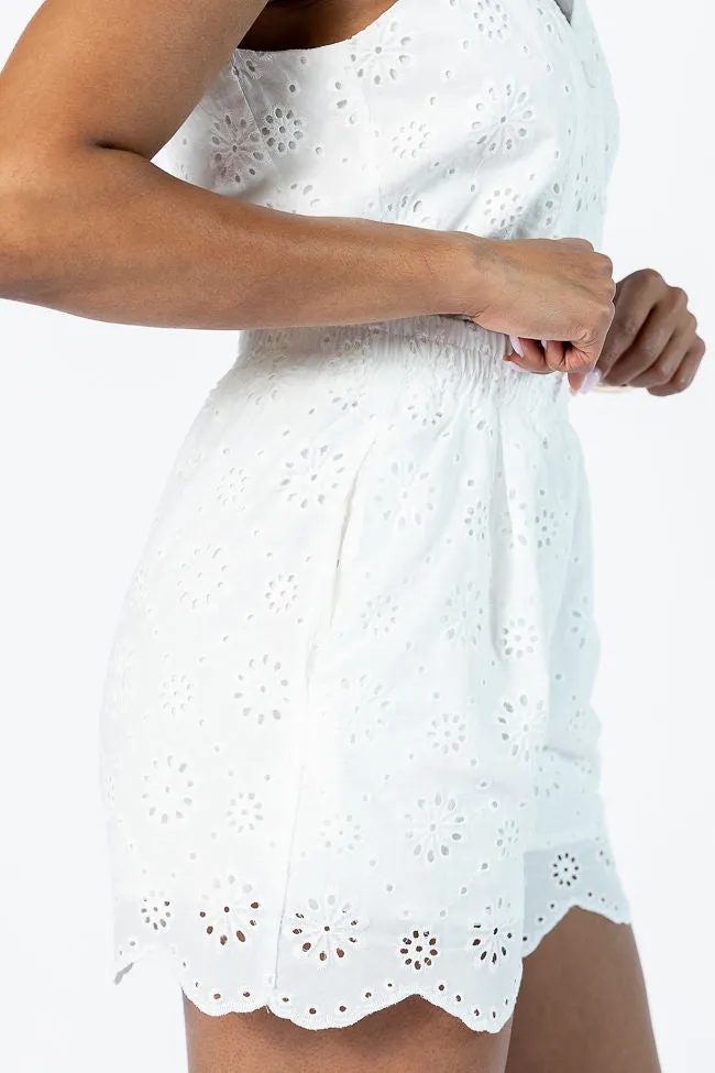 Ready, Set, Bloom White Eyelet Pull On Shorts FINAL SALE sold by Pink Lily product image thumbnail 4