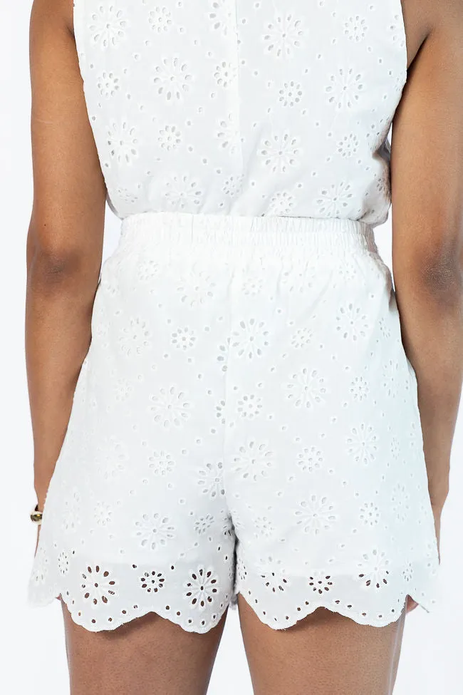 Ready, Set, Bloom White Eyelet Pull On Shorts FINAL SALE sold by Pink Lily product image thumbnail 5