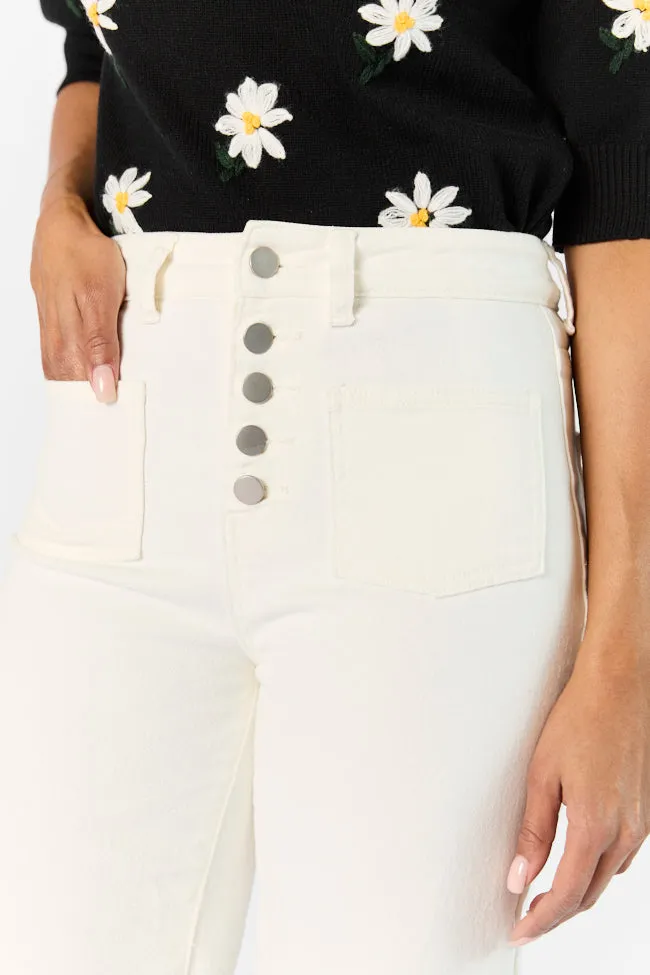 Sutton White Wide Leg Patch Pocket Jeans FINAL SALE sold by Pink Lily product image thumbnail 3