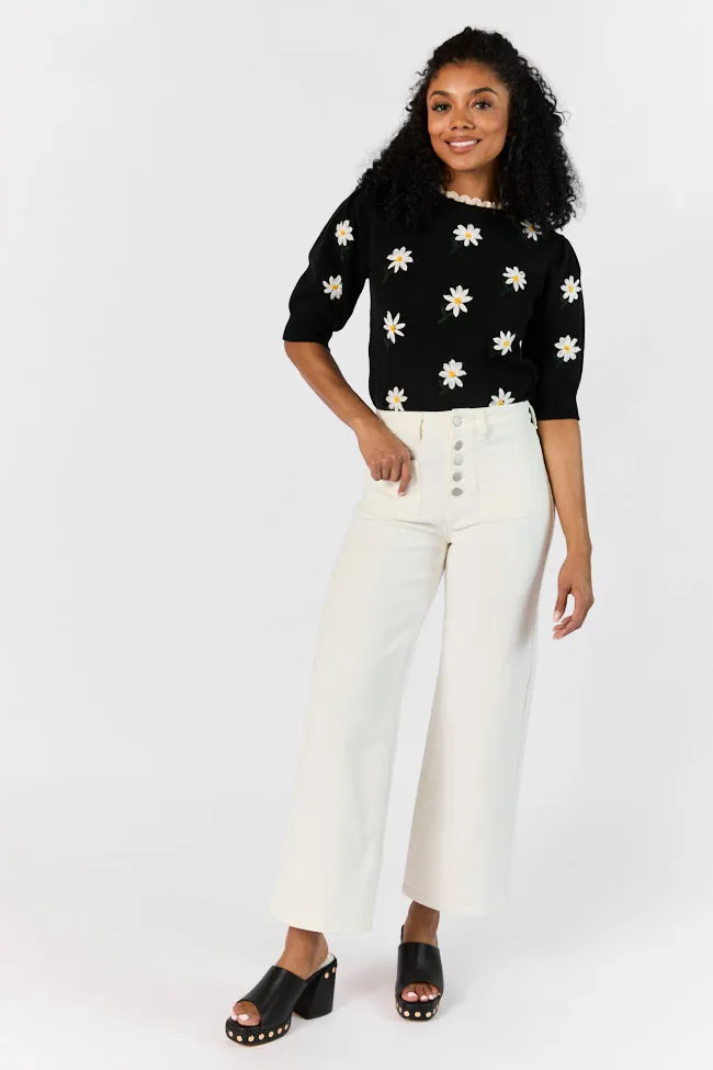 Sutton White Wide Leg Patch Pocket Jeans FINAL SALE sold by Pink Lily product image thumbnail 2