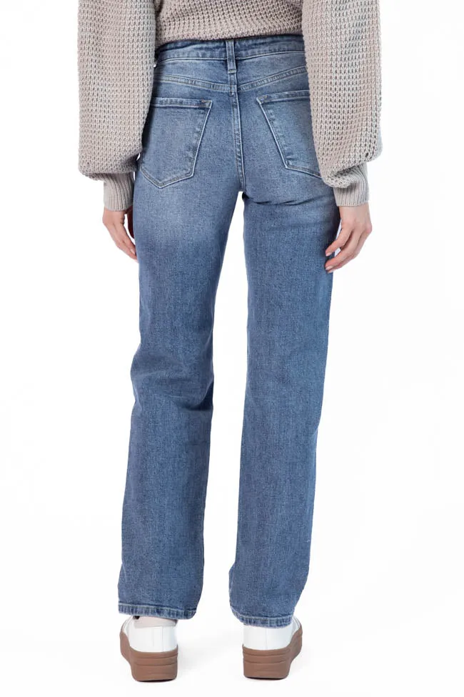 Raleigh Medium Wash Straight Leg Jeans FINAL SALE sold by Pink Lily product image thumbnail 4