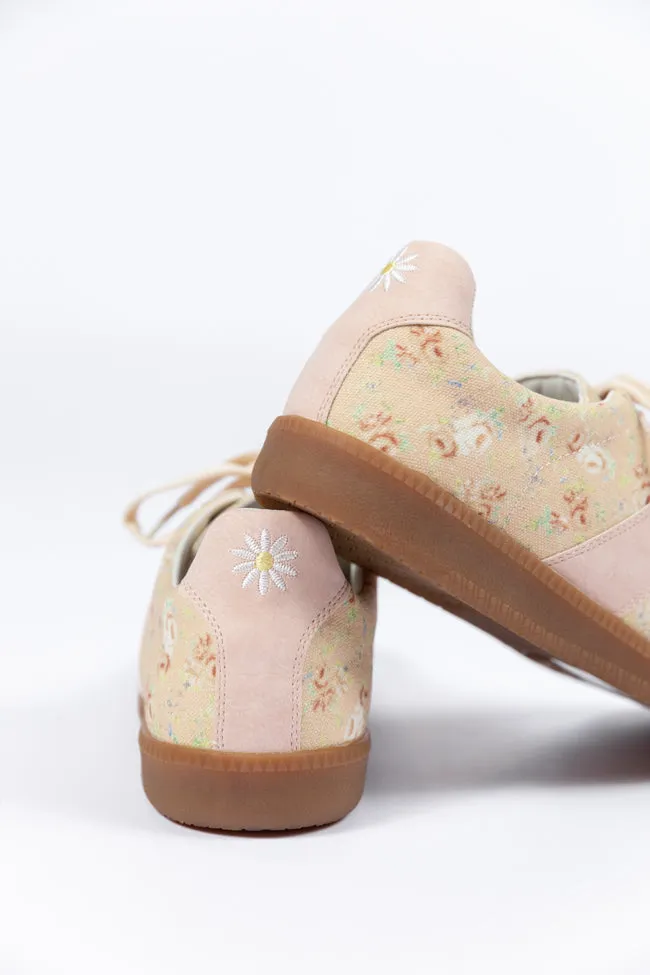 Rebecca Beige and Floral Sneakers FINAL SALE sold by Pink Lily product image thumbnail 4