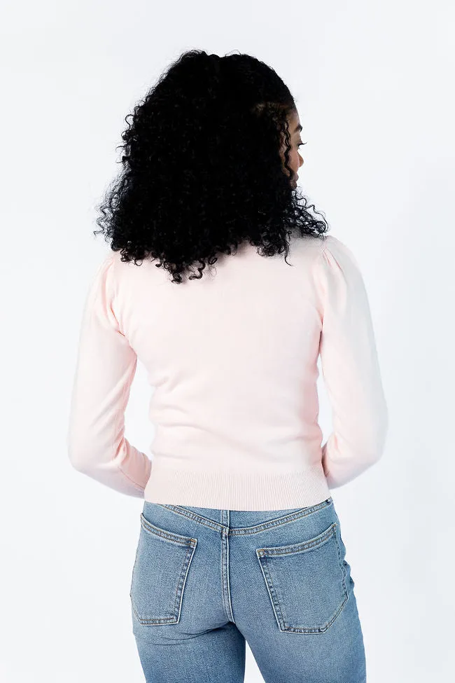 Perfect Clarity Blush Scalloped Trim Cardigan FINAL SALE sold by Pink Lily product image thumbnail 5