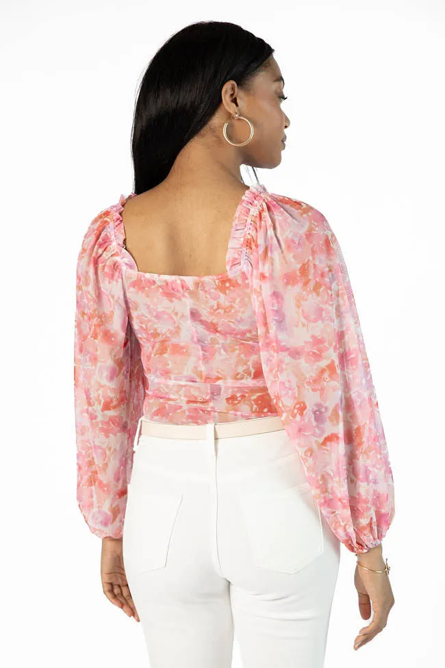 Show Me The Way Pink Multi Ruched Balloon Sleeve Floral Bodysuit FINAL SALE sold by Pink Lily product image thumbnail 4
