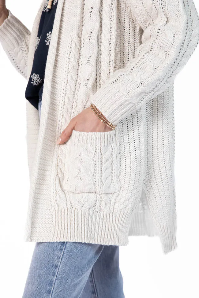 Sweet Nothings Cream Chunky Cable Knit Cardigan FINAL SALE sold by Pink Lily product image thumbnail 3