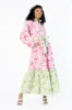 Grow Together Multi Colorblock Floral Midi Dress FINAL SALE sold by Pink Lily