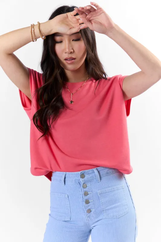 My Type Of Coral Knit Tee FINAL SALE sold by Pink Lily