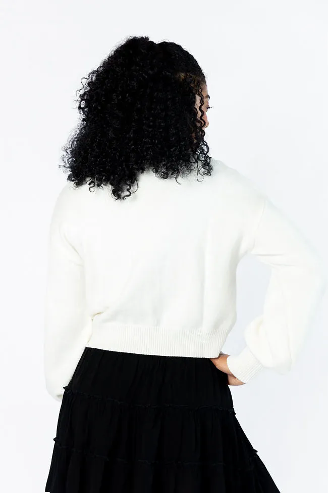 Bloom With Grace Ivory and Black Floral Embroidered Cardigan FINAL SALE sold by Pink Lily product image thumbnail 5