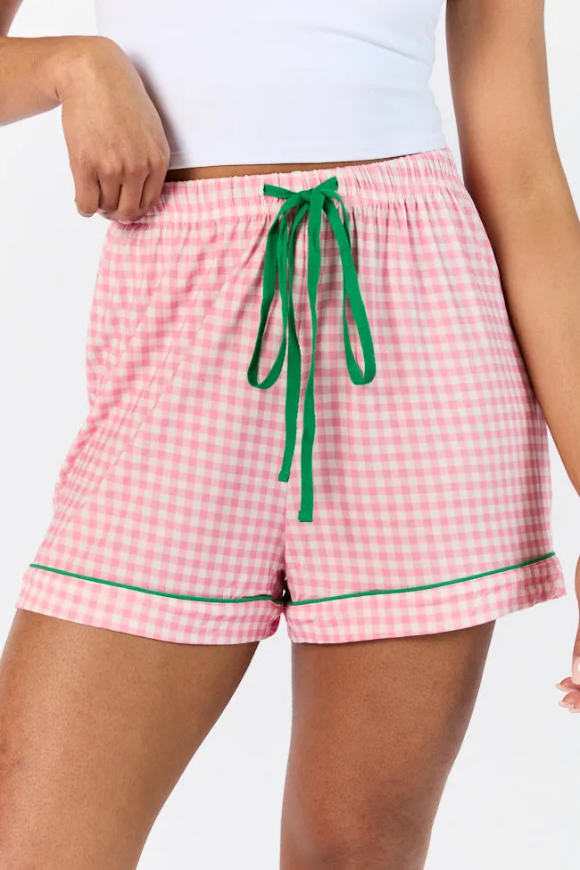 Good To Get Away Pink Gingham Pajama Shorts FINAL SALE sold by Pink Lily