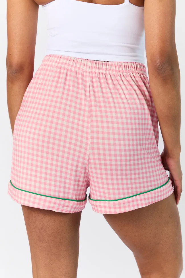Good To Get Away Pink Gingham Pajama Shorts FINAL SALE sold by Pink Lily product image thumbnail 4