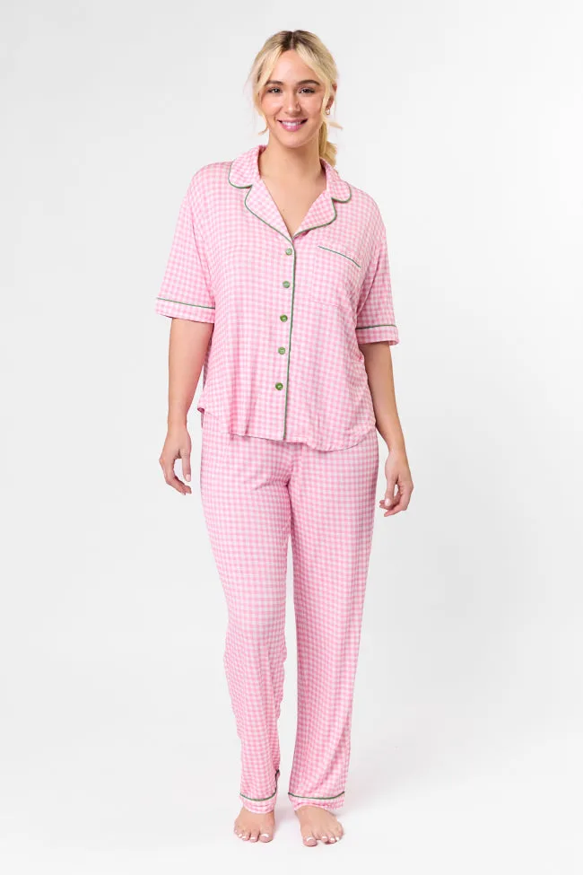 Good To Get Away Pink Gingham Pajama Pants FINAL SALE sold by Pink Lily product image thumbnail 3