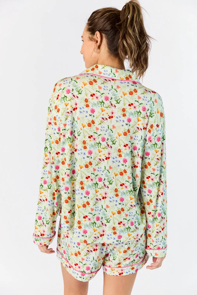 Good To Get Away Botanical Floral Long Sleeve Pajama Top FINAL SALE sold by Pink Lily product image thumbnail 4