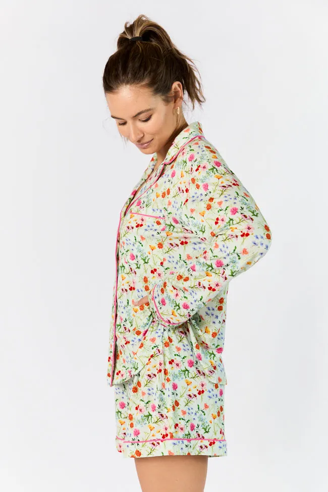 Good To Get Away Botanical Floral Long Sleeve Pajama Top FINAL SALE sold by Pink Lily product image thumbnail 3