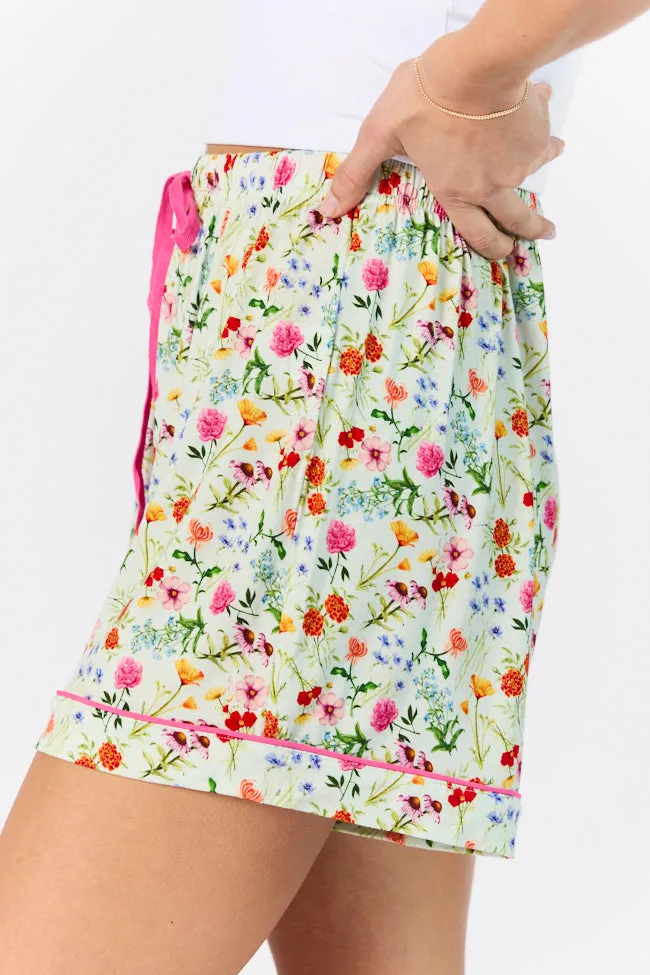 Good To Get Away Botanical Floral Pajama Shorts FINAL SALE sold by Pink Lily product image thumbnail 3