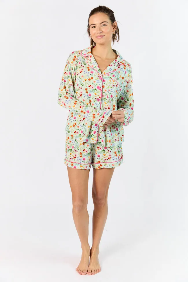 Good To Get Away Botanical Floral Pajama Shorts FINAL SALE sold by Pink Lily product image thumbnail 2