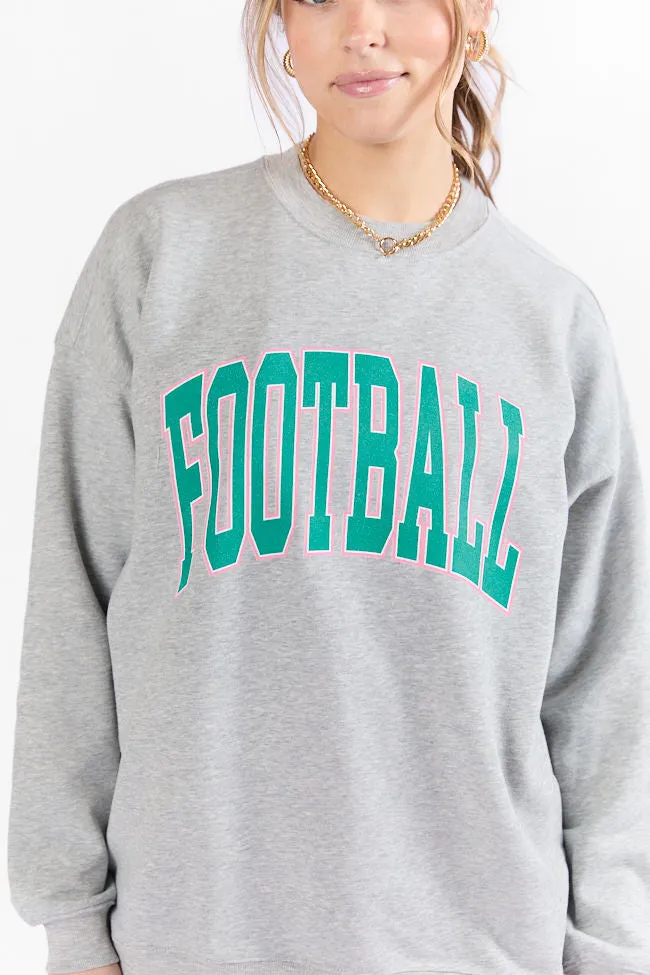 Football Block Light Grey Oversized Graphic Sweatshirt sold by Pink Lily product image thumbnail 3