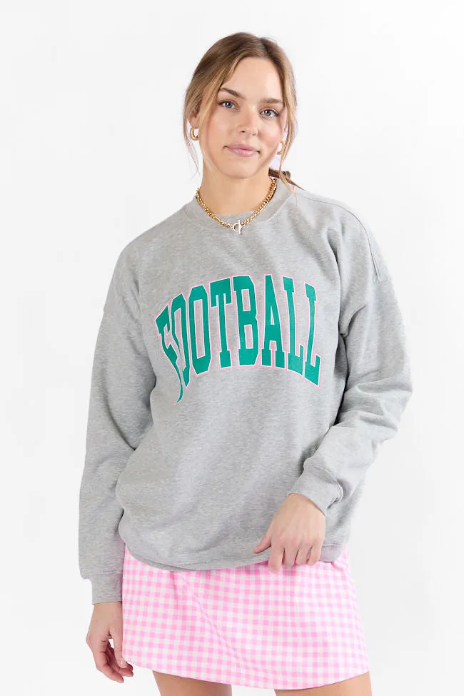 Football Block Light Grey Oversized Graphic Sweatshirt sold by Pink Lily product image thumbnail 4