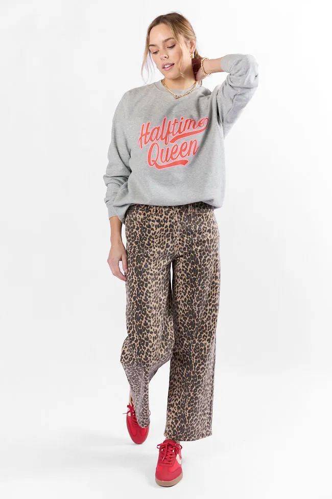 Halftime Queen Light Grey Graphic Sweatshirt sold by Pink Lily product image thumbnail 2