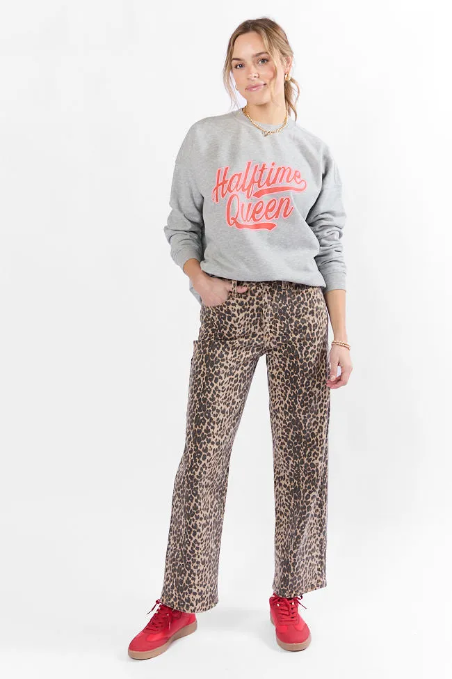 Halftime Queen Light Grey Graphic Sweatshirt sold by Pink Lily product image thumbnail 4