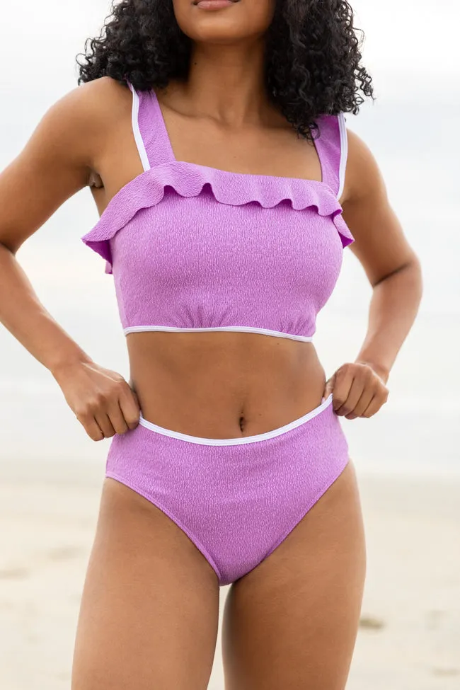 Let's Sea What Happens Purple Ruffle Detail Bikini Bottom FINAL SALE sold by Pink Lily