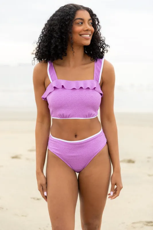 Let's Sea What Happens Purple Ruffle Detail Bikini Top FINAL SALE sold by Pink Lily