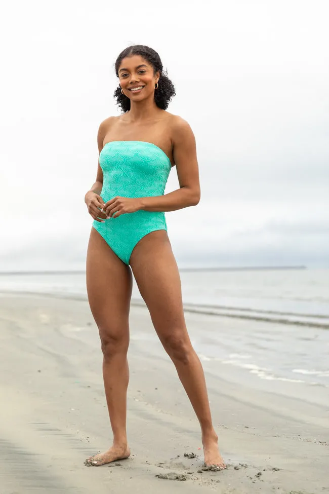 Coral Reef Mint Textured One Piece Swimsuit SALE sold by Pink Lily product image thumbnail 2