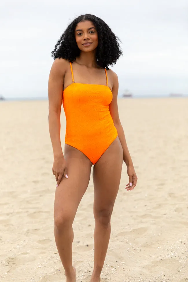 Coral Reef Orange Textured One Piece Swimsuit sold by Pink Lily product image thumbnail 2