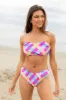 Going Swimmingly Multi Plaid Printed Ruffle Bikini Top FINAL SALE sold by Pink Lily