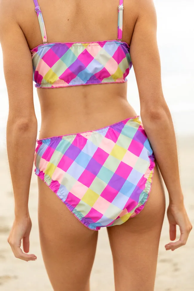 Going Swimmingly Multi Plaid Ruffle Detail Bikini Bottom FINAL SALE sold by Pink Lily product image thumbnail 5