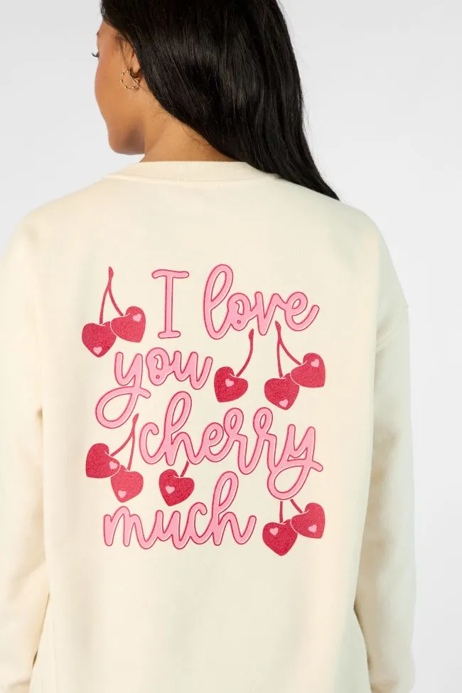 I Love You Cherry Much Cream Graphic Sweatshirt sold by Pink Lily product image thumbnail 4