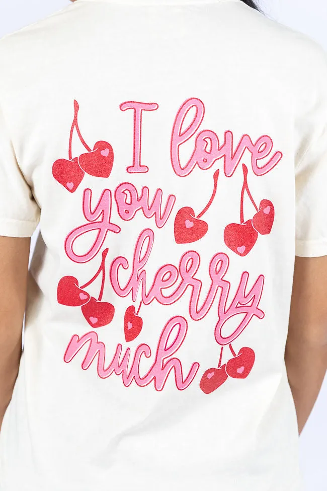 I Love You Cherry Much Ivory Comfort Color Graphic Tee sold by Pink Lily product image thumbnail 4