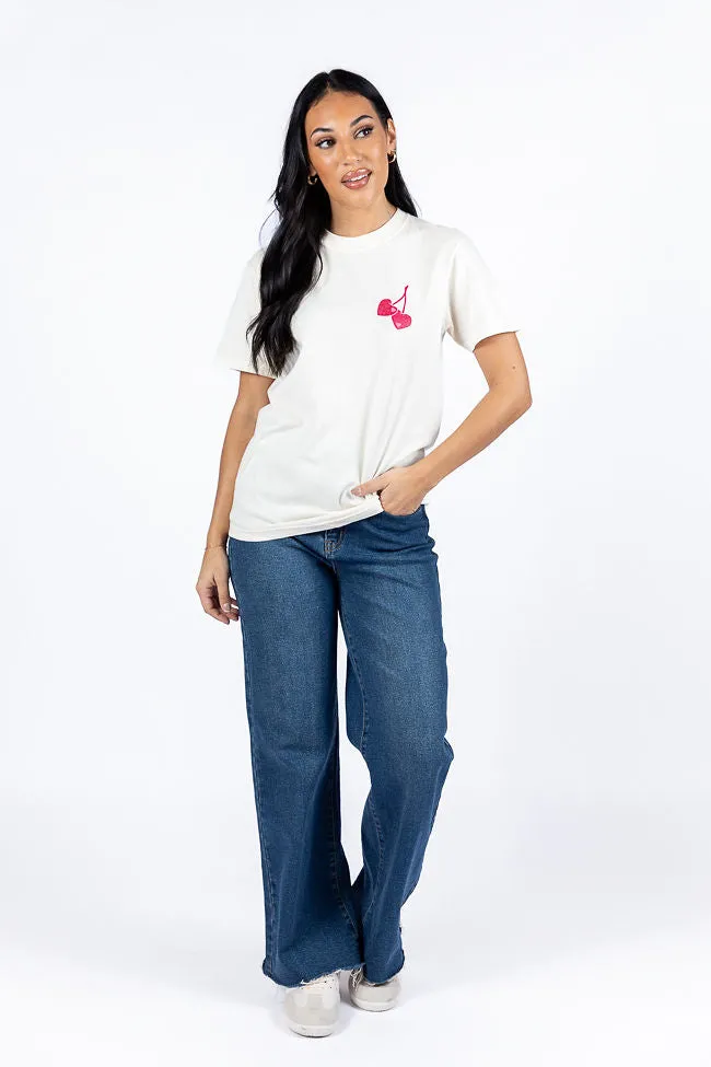 I Love You Cherry Much Ivory Comfort Color Graphic Tee sold by Pink Lily product image thumbnail 3
