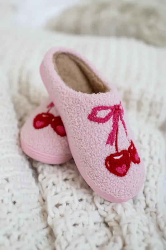 Cherry Bow Slippers  FINAL SALE sold by Pink Lily