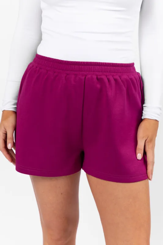 Let's Just Stay Shorts Plum FINAL SALE sold by Pink Lily