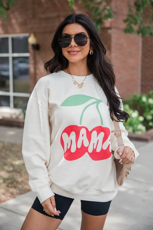 Mama Cherry Cream Graphic Sweatshirt sold by Pink Lily product image thumbnail 4
