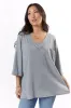 It's Our Time Grey Oversized Pocketed Waffle Tee FINAL SALE sold by Pink Lily
