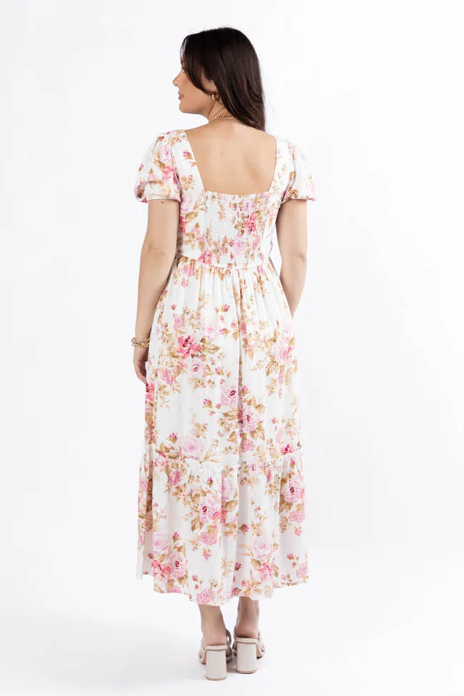 Small Town Smoke Show Pink Multi Floral Midi Dress FINAL SALE sold by Pink Lily product image thumbnail 5