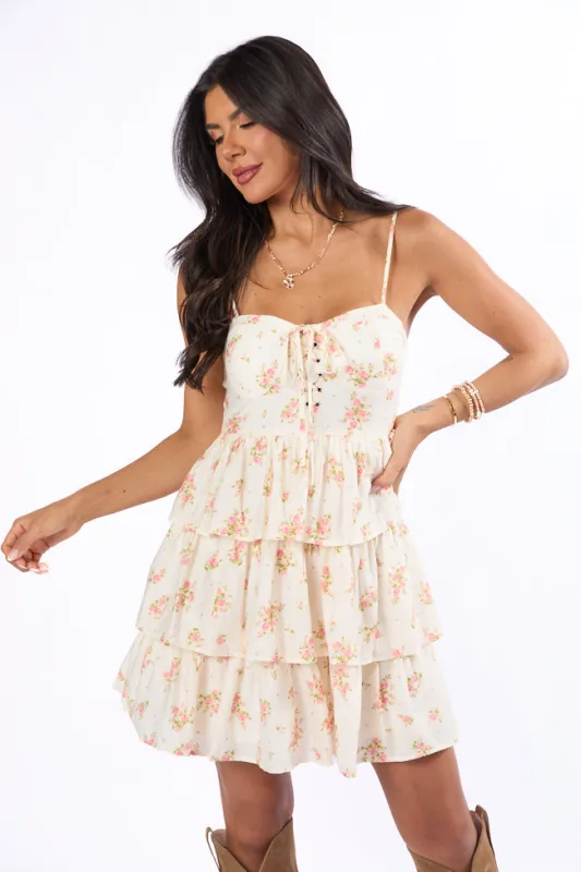 Summer of Hope Coral Floral Mini Dress FINAL SALE sold by Pink Lily
