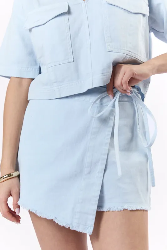 New Ways Ice Blue Wrap Skort FINAL SALE sold by Pink Lily