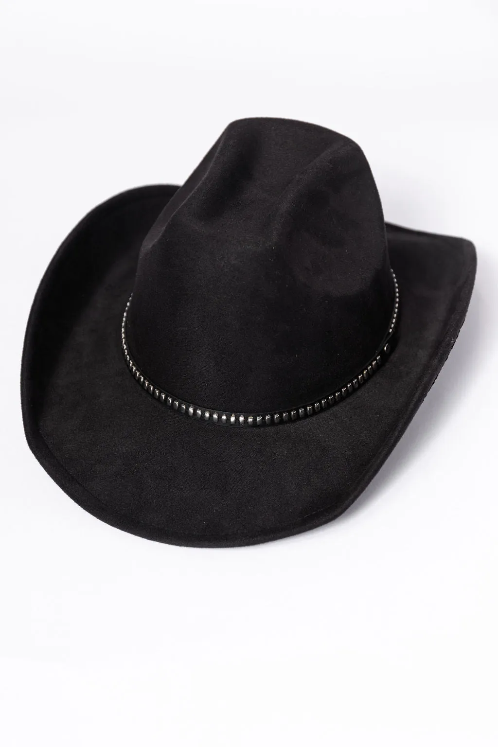 Black Rectangle Stud Band Cowboy Hat sold by Pink Lily product image thumbnail 4